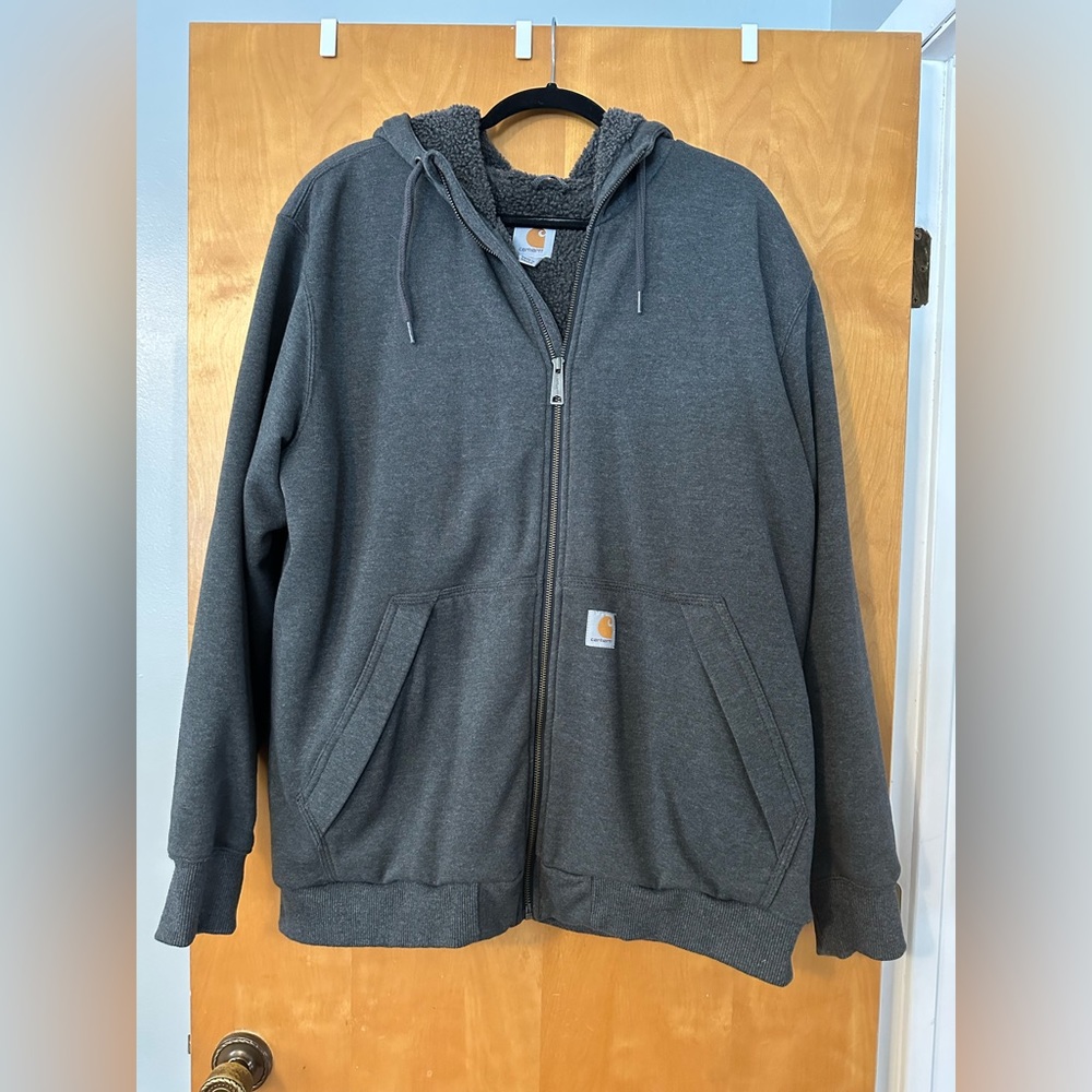 Carhartt Men's Rain Defender Rockland Sherpa Lined Hooded Sweatshirt